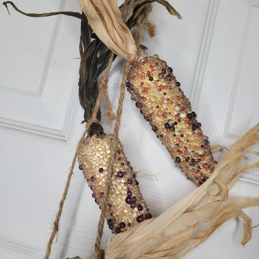 2 Sheas Wildflower Co Beaded Indian Corn Garland Fall Harvest Thanksgiving Decor